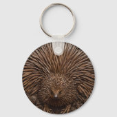 Porte-clés Echidna australienne sculptée en bois (Verso)