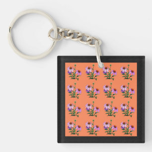 Porte-clés Échinacée Pourpre Sur Orange