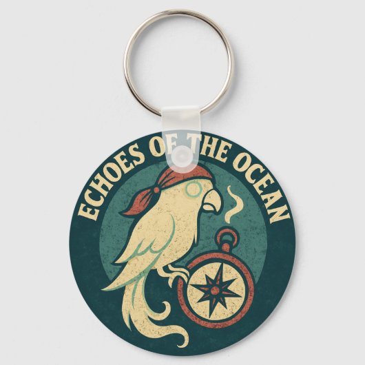 Porte-clés Échos du perroquet pirate de l'océan (Recto)