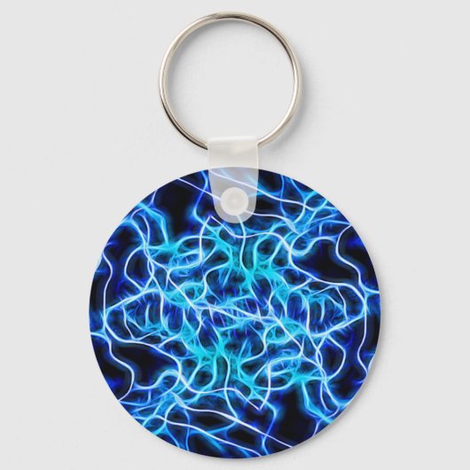 Porte-clés Éclair électrique néon bleu Tesla Coil (Recto)