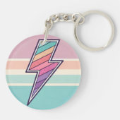 Porte-clés Éclair rayé rétro (Dos)