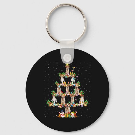 Porte-clés Éclairage de Noël Santa Brittany Spaniel Chien de  (Recto)