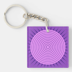 Porte-clés Éclat de soleil géométrique moderne - Violet améth