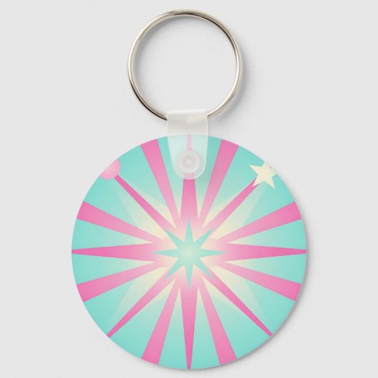 Porte-clés Éclat Rétro en Rose Menthe (Recto)