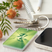 Porte-clés Éclat vert d'étoile de kanji du porte - clé NIN (Devant droit)
