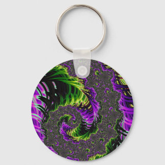Porte-clés Eclectique Psychédélique Spirale Fractale Art Abst