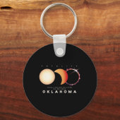 Porte-clés Eclipse 2024 Oklahoma Total Eclipse Astronomie gra (Recto)