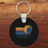 Porte-clés Éclipse solaire 2024 Éclipse solaire totale 8 avri (Recto)