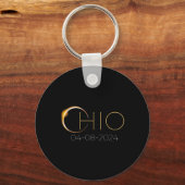 Porte-clés Éclipse solaire 2024 État Ohio Total Éclipse solai (Recto)