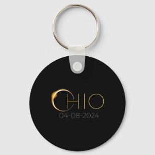 Porte-clés Éclipse solaire 2024 État Ohio Total Éclipse solai