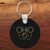 Porte-clés Éclipse solaire 2024 État Ohio Total Éclipse solai (Recto)