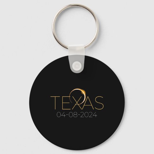 Porte-clés Éclipse solaire 2024 État Texas Total Éclipse sola (Recto)