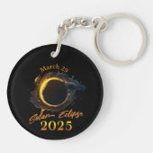 Porte-clés Éclipse solaire 29 mars 2025 Commémoratif (Dos)