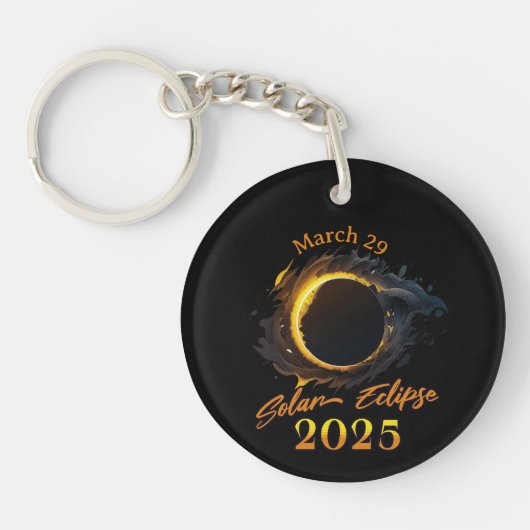 Porte-clés Éclipse solaire 29 mars 2025 Commémoratif (Devant)