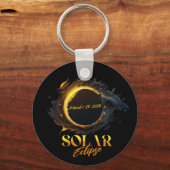 Porte-clés Éclipse solaire 29 mars 2025 Commémoratif (Verso)