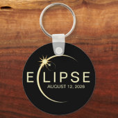 Porte-clés Éclipse solaire Astronomie Événement 2026 (Recto)