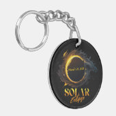 Porte-clés Éclipse solaire du 29 mars 2025 commémorative (Devant gauche)