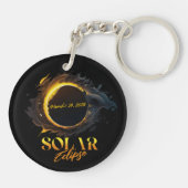 Porte-clés Éclipse solaire du 29 mars 2025 commémorative (Dos)