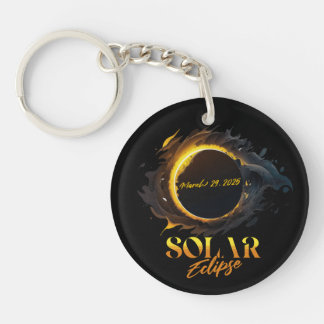 Porte-clés Éclipse solaire du 29 mars 2025 commémorative