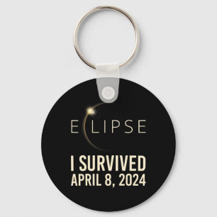 Porte-clés Éclipse solaire J'ai survécu le 8 avril 2024 Éclip