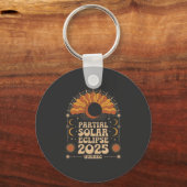 Porte-clés Éclipse solaire partielle 2025 Québec Canada (Recto)