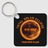 Porte-clés Éclipse solaire totale 12 août 2026 (Recto)