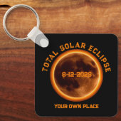 Porte-clés Éclipse solaire totale 12 août 2026 (Recto)