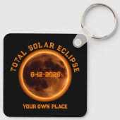 Porte-clés Éclipse solaire totale 12 août 2026 (Dos)