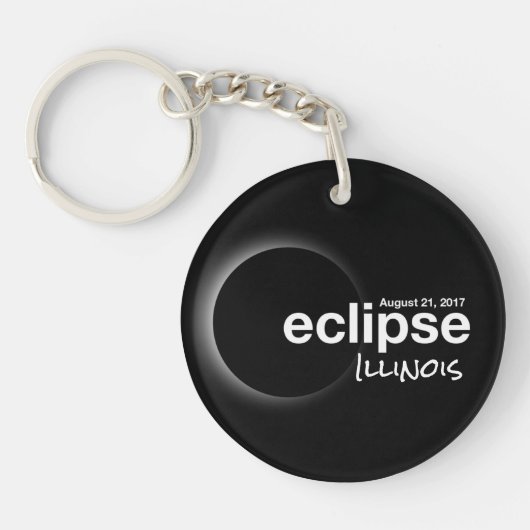 Porte-clés Éclipse solaire totale 2017 - Illinois (Devant)