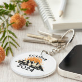 Porte-clés Éclipse solaire totale 2024 (Devant Droit)