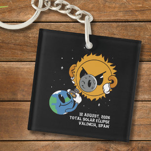 Porte-clés Éclipse Solaire Totale 2026 Espagne Photobomb