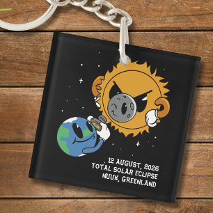 Porte-clés Éclipse solaire totale 2026 Groenland Photobomb