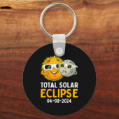 Porte-clés Éclipse solaire totale 8 avril (Recto)