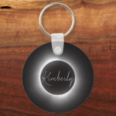 Porte-clés Éclipse solaire totale avec nom (Verso)