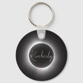 Porte-clés Éclipse solaire totale avec nom (Verso)