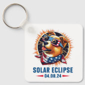 Porte-clés Éclipse solaire totale Avril 2024 (Recto)