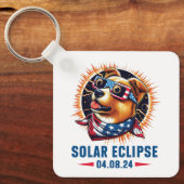Porte-clés Éclipse solaire totale Avril 2024 (Recto)
