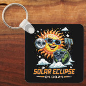 Porte-clés Éclipse solaire totale Avril 2024 (Recto)