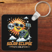 Porte-clés Éclipse solaire totale Avril 2024 (Verso)