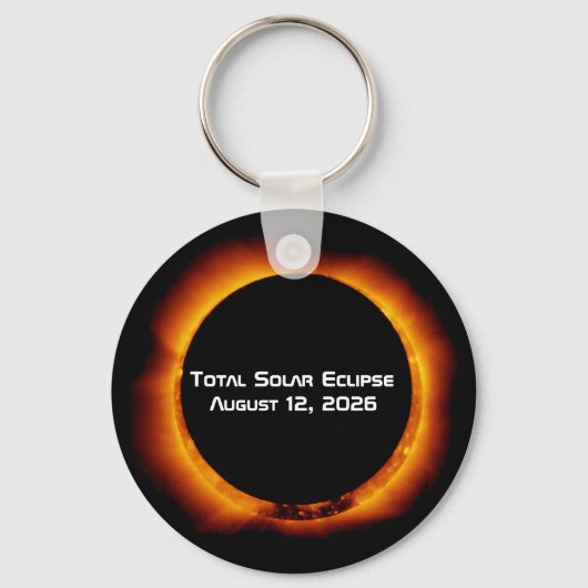 Porte-clés Éclipse solaire totale de 2026 (Recto)
