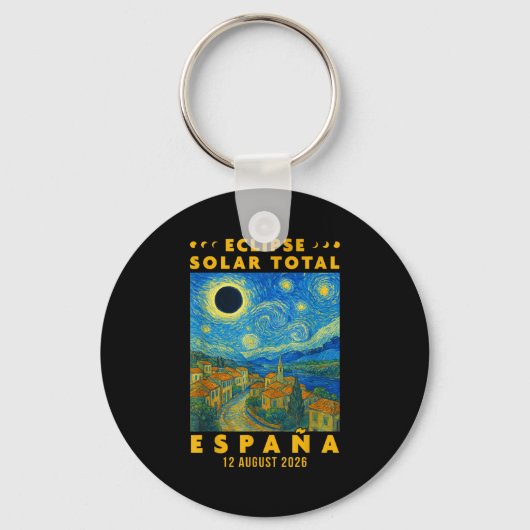 Porte-clés Éclipse solaire totale Espagne 2026 (Recto)