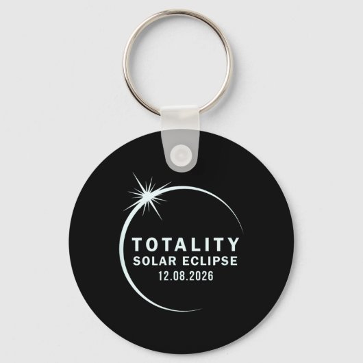 Porte-clés Éclipse solaire totale Totalité 2026 (Recto)