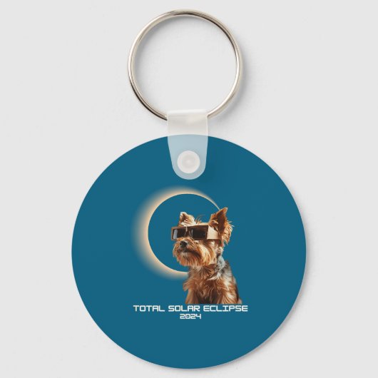 Porte-clés Éclipse solaire totale Yorkshire Terrier (Recto)