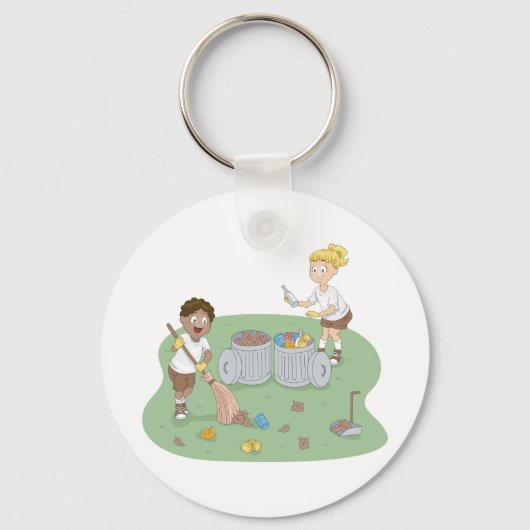 Porte-clés Eco-Friendly Kids Cleaning Camping Recyclage (Verso)