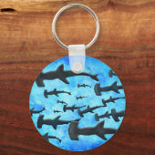 Porte-clés École de requins à tête de marteau à Silhouette (Recto)