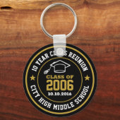 Porte-clés École Secondaire Réunion Classe De L'Année De Grad (Recto)