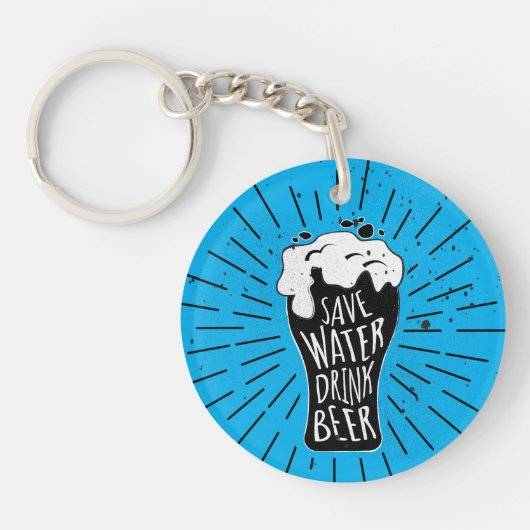 Porte-clés Économisez de la bière à boire (Devant)