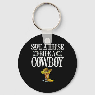 Porte-clés Économisez Une Promenade À Cheval Sur Un Cowboy