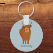 Porte-clés Écossais Highland Cattle Cow Graphic Personnalisé (Recto)