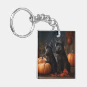 Porte-clés Écossais Terrier Chiot Automne Citrouille délice (Devant gauche)